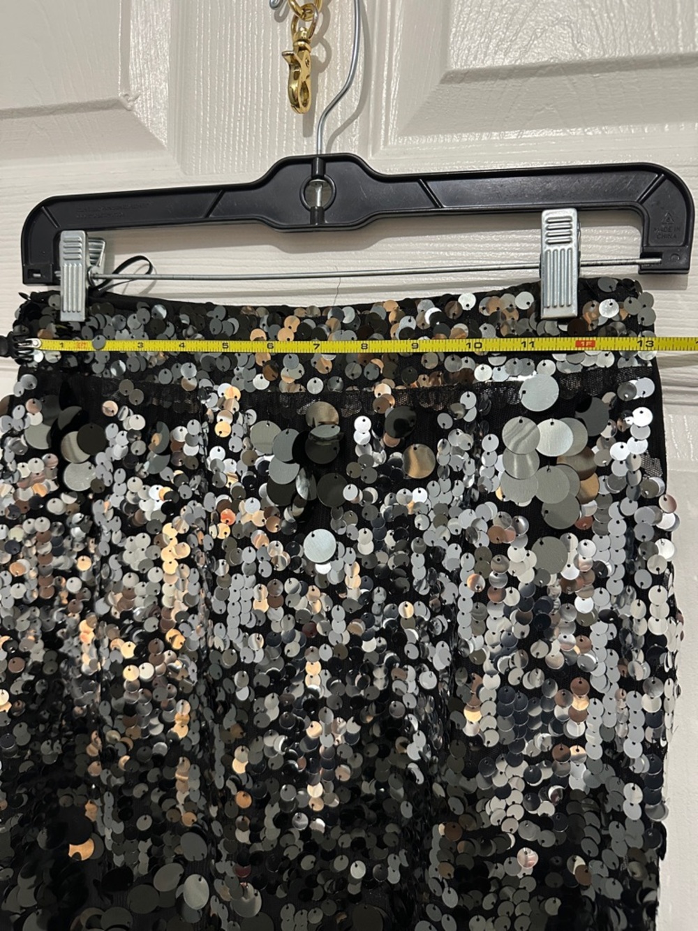 Anthropologie Black and Silver Sequin Pencil Skirt - Picture 9 of 9
